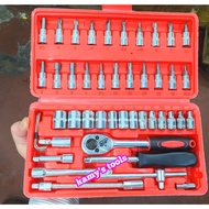 Bộ tuýp khẩu 1/4 inch dụng cụ đồ nghề đa năng sửa chữa ô tô xe hơi xe máy 46 chi tiết và 53 chi tiết