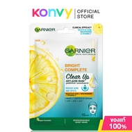 Garnier Skin Naturals Bright Complete Clear Up Anti-Acne Mask 23g การ์นิเย่ แผ่นมาสก์หน้า