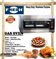 FRESH Gas Oven 1 Layer 2 Tray 0-300℃ Heavy Duty Business Use Commercial Use Gas Oven Food Oven Gas O