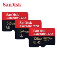 【公司貨】SanDisk Extreme Pro MicroSD 32G 64G 128G U3 記憶卡 高速170MB