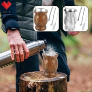 8oz Yerba Mate Cup Stainless Steel Mate Tea Cup Set with Straw Brush Straw Spoon Flat Straw and Lid 