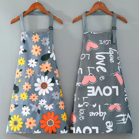 Adjustable kitchen cooking apron, waterproof cooking apron with pockets, suitable for kitchen baking