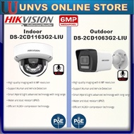 HIKVISION HIK DS-2CD1163G2-LIU/2CD1063-LIU 6.0MP POE COLORVU+MIC/AUDIO Smart Hybrid Light 6MP  IP In