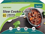 Syntus Slow Cooker Liners, 60 Count Cooking Bags Extra Large Size Disposable Pot Liners Plastic Bags