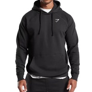 Autumn Winter Long-Sleeved Sweatshirt Men Printed Loose Hooded Top GYMSHARK Running Sports Fitness Clothes
