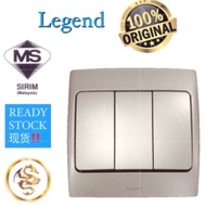 Legrand mallia 3G 1Way Switch /Champagne color /