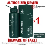 AQUAFLASK 40oz MOSS GREEN Aqua Flask Wide Mouth with Flip Cap Spout Lid Flexible Cap Vacuum Insulated Stainless Steel Drinking Water Bottle Bottles or Tumbler Tumblers Authentic - 1 Bottle