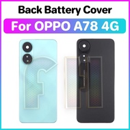Back Battery Cover Glass Housing For oppo a78 4g Door Back Battery Back Cover Case camera lens glass