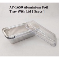 CLEARANCE 10PCS (PENUTUP SUDAH KUNING)1650 Aluminium Foil Tray With Lid Cover (10pcs) Container Beka