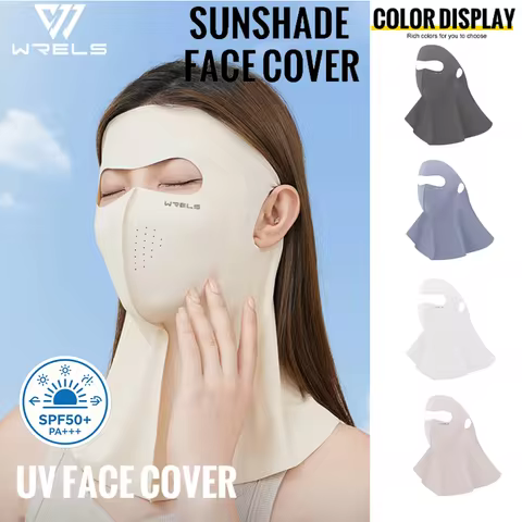 WRELS Summer Full Face Anti-UV Neck Scarf Sunscree Dustproof Sunshade Face Mask 3D Breathable Outdoo