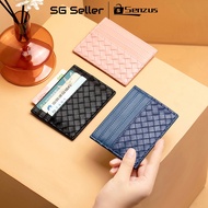 【SG SELLER】Portable ID Card Cover Double -sided Card Box Ultra -thin Woven Card Holder Small Wallet