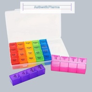 28 Grid Weekly Pill Organizer 7 Days | AM PM Medicine Box | Compact Travel Pill Storage