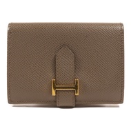 HERMES Epsom皮革Bearn Card Case金扣卡片套Etain