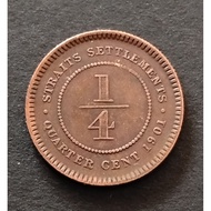 Duit Syiling Straits Settlements 1/4 cent 1901 (A)