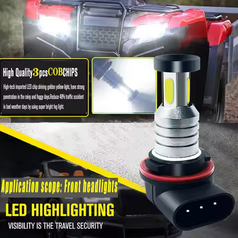 Compatible con Honda Rancher TRX420 TRX500 Luces de Coche LED Faro HS5X 6000K Blanco Retrofit LED Lu