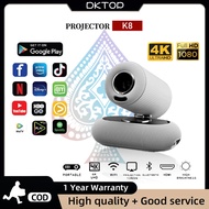 K8 Projector 8k Full HD 1080p Projector Mini Supports Android and Smartphones Bluetooth Netflix