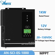 Anern 1KW/1.5KW Hybrid Solar Inverter 12V/24V Solar Inverter MPPT Hybrid off Grid Inverter PV Input 