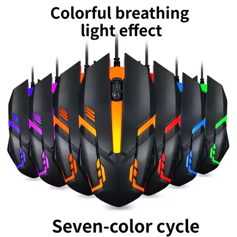 USB Wired Mouse Colorful LED Gaming Mouse 1200 DPI Wired Mice Optical Wired Gamer Mouse for Desktop