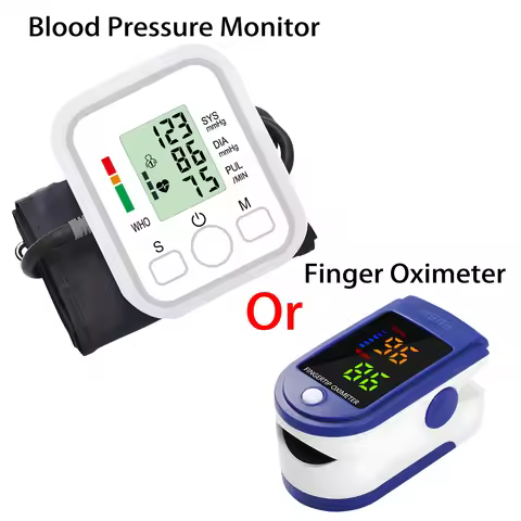 Tensiometer Or Finger Oximeter Medical Digital Blood Pressure Monitor Heart Rate Pulse Meter Househo
