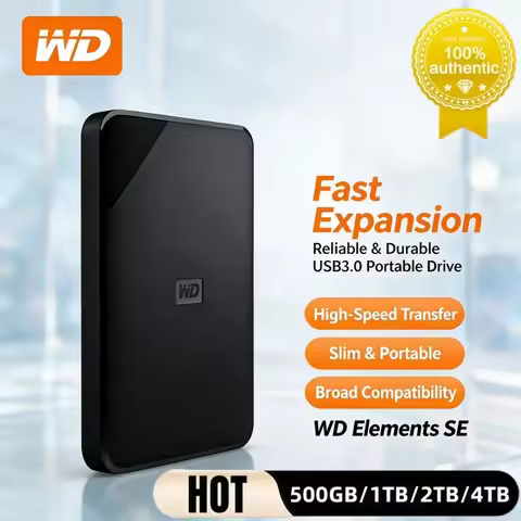 Western Digital WD Elements 2.5 Inch Portable External Hard Drive USB3.0 3TB 4TB Mobile HDD Storage 