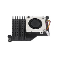 X.B.K PWM Speed Adjustable Fan Black Silver Blue Cooling Radiator For Raspberry Pi 5 Active Cooler A