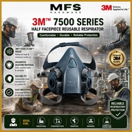 3M 7502CE Reusable Half Face Respirator Mask Medium Silicone Gas Dust Mask Painting Spray