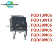 5PCS FQD13N06 13N06 FQD20N06 20N06 FQD30N06 30N06 FQD50N06 50N06 FQD60N03 60N03 FQD13N10 13N10 TO-25