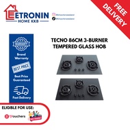 Tecno 86cm 3-Burner Built-In Matte Glass Gas Hob T333TGSV T 333TGSV