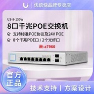 【可開發票】UBNT UniFi Switch US-8-150W 24V 48V 802.3af/at PoE千兆交換