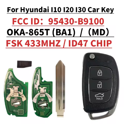 Jingxin CN020077 flip key fob ID47 CHIP 433MHz 95430-B9100 OKA-865T (BA1) /865T (MD) For Hyundai Ela