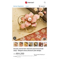 Enamel flower brooch mixed with 1 Akoya 7.5mm tablet selected from Japan