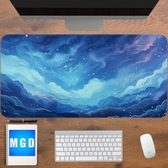 Cute Kawaii Desk Mat, Anime Desk Mat, Blue Desk Mat, Pastel Mousepad, Blue Night Sky Desk Mat, Kawai Desk Accessories, Cloud Desk Mat