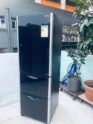 超抵🔥$2699 雪櫃 HITACHI 日立 R-SG38FPH (黑影玻璃面) JIS 容量 : 375公升 可自動制冰 多門雪櫃 二手電器 拆舊 搬屋 雪櫃 貨到付款