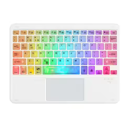RGB Light Bluetooth Keyboard Colorful Luminous Rechargeable Wireless Keyboard Compact Slim Design Po
