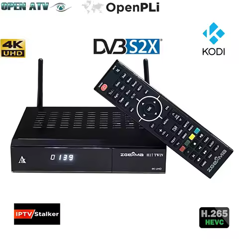 Broadcom 4K cpu running satellite tv receiver H.265 decoder zgemma h17 twin dvb s2 + dvb s2 CI plus 