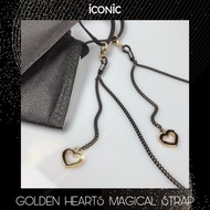 iCONiC GOLDEN HEARTS MAGICAL STRAP #5383 สายคล้องแมสก์ สายโซ่ จี้หัวใจ สีดำ สายคล้องหน้ากาก สายคล้องหน้ากากอนามัย สายคล้อง สายคล้องหร