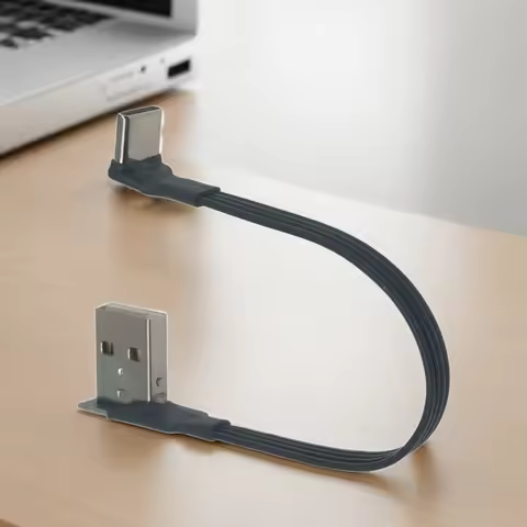 1M 2M 3M 5CM USB-C Type C Male UP Down Angled 90 Degree to USB 2.0 Male Data Cable USB Type-c Flat C
