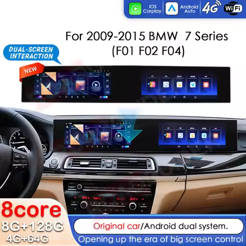 Over-large Dual Screen For BMW 7 series F01 F02 F04 2009 -2015 Android Car Radio Multimedia Player S