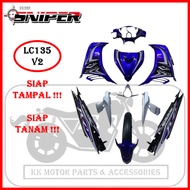 [FULL TANAM ] SNIPER COVERSET LC LC135 V2 EXCITER RC 06 BLUE WHITE / BIRU PUTIH RC 06