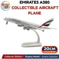 20cm Emirates Airbus A380 with Landing Gear Diecast Aircraft Model Alloy Airplane Collectible Educat