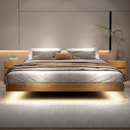 Suspended Bed Frame Modern Minimalist Tatami Bed All Solid Wood Bed Frame without Bedside Hotel Homestay Economical Platform Bed