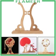 [Flameer] Bamboo Fans Bracket Holder Display Stand for Retro Chinese Round Circular Hand Held Decor