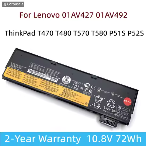 New Original 01AV427 72Wh Laptop Battery For Lenovo ThinkPad T470 T480 T570 T580 P51S P52S 01AV428 0