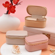 Mini size Jewelry organizer Stylish Necklace display Zipper closure Travel jewelry case Leather mate