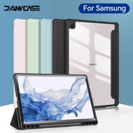 Tablet Case For Samsung Galaxy Tab S6 Lite 10.4inch For Samsung Tab A8 10.5inch A7 Lite S9 FE 10.9inch S7/S8/S9 11inch,S7 Plus S8 Plus S9 Plus S9 FE+ S7 FE 12.4inch,S8 Ultra S9 Ultra 14.6inch With Pencil Holder Transparent Back Cover