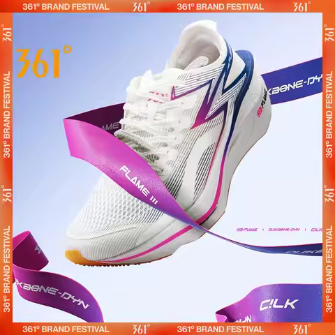 361 Degrees Flame 3.0 Men Running Shoes Marathon Carbon Plate Breathable Cushioning Anti-slip Racing