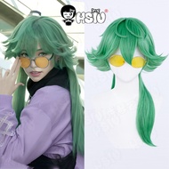 Ezreal Cosplay Wig Game LOL Cosplay Wig HSIU 50cm Grass green ponytail long hair Heat Resistant Synt