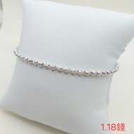 〔 Dajin Shop 〕 PT950 White Gold Bracelet Cat's Eye Bead Chain Birthday/Valentine's Day Gift