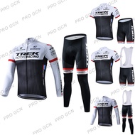 Ready Stock 2colors-white Cycling Long sleeve short sleeve Jersey/Pant Trek Baju cycling set bike racing Bib shorts TREK baju basikal