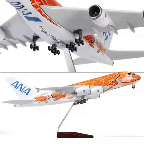 NEW 47CM A380 Orange Turtle Airplane Model boys toys Japan Air ANA A380 Aircraft Model adults fun fo